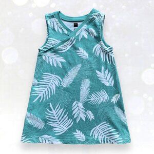 Tea Collection Fern Leaf Wrap Neck Dress